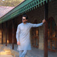 LIGHT BLUE LINEN KURTA PAJAMA