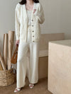 Tina White Detail Three Piece Knit Suit