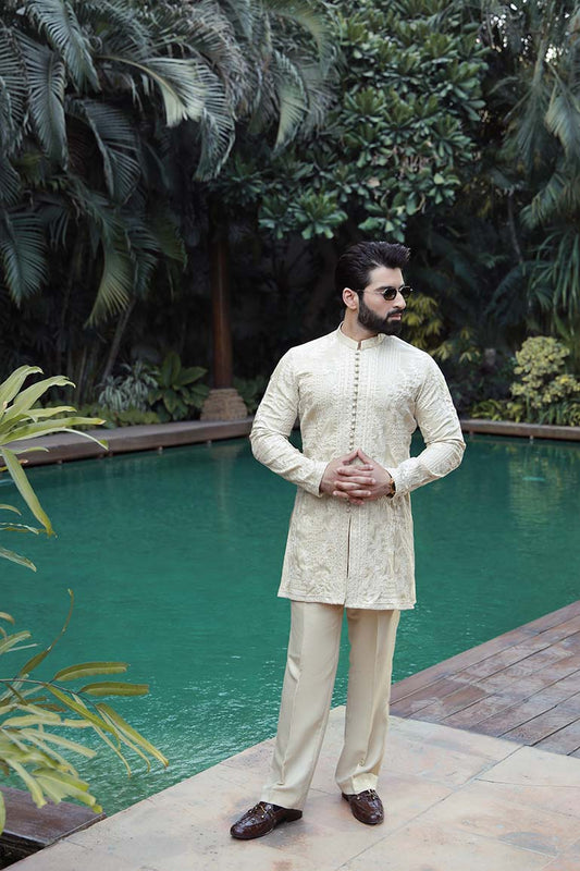 -SAAHIB- BEIGE KURTA PAJAMA