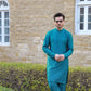 -SHAHKAAR- TEAL GREEN KURTA PAJAMA