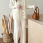 Tina White Detail Three Piece Knit Suit