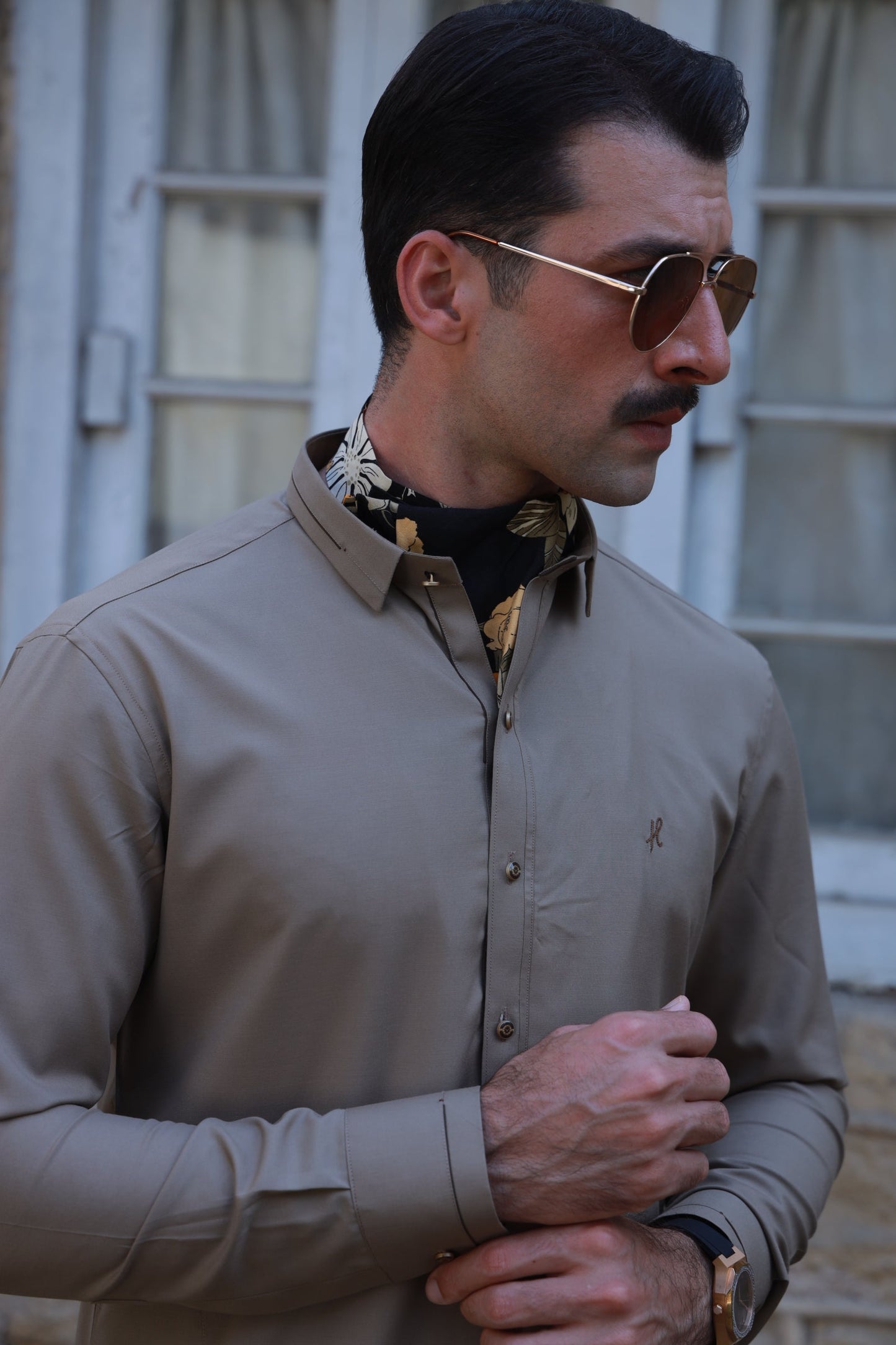 DARK BEIGE BOSKY SHALWAR KAMEEZ