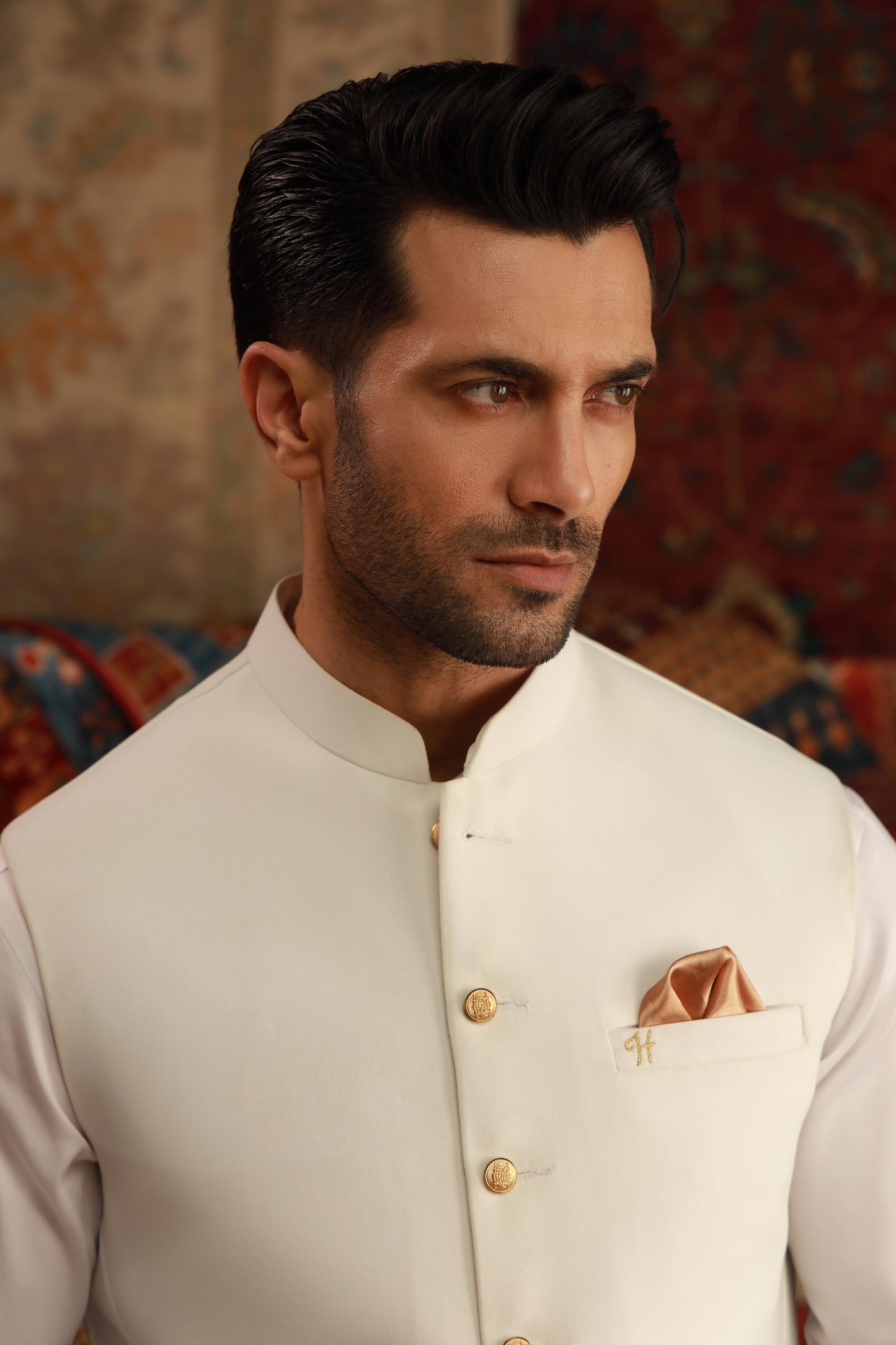 WHITE EGYPTIAN COTTON SATIN KURTA PAJAMA