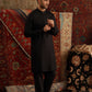 BLACK LINEN KURTA PAJAMA