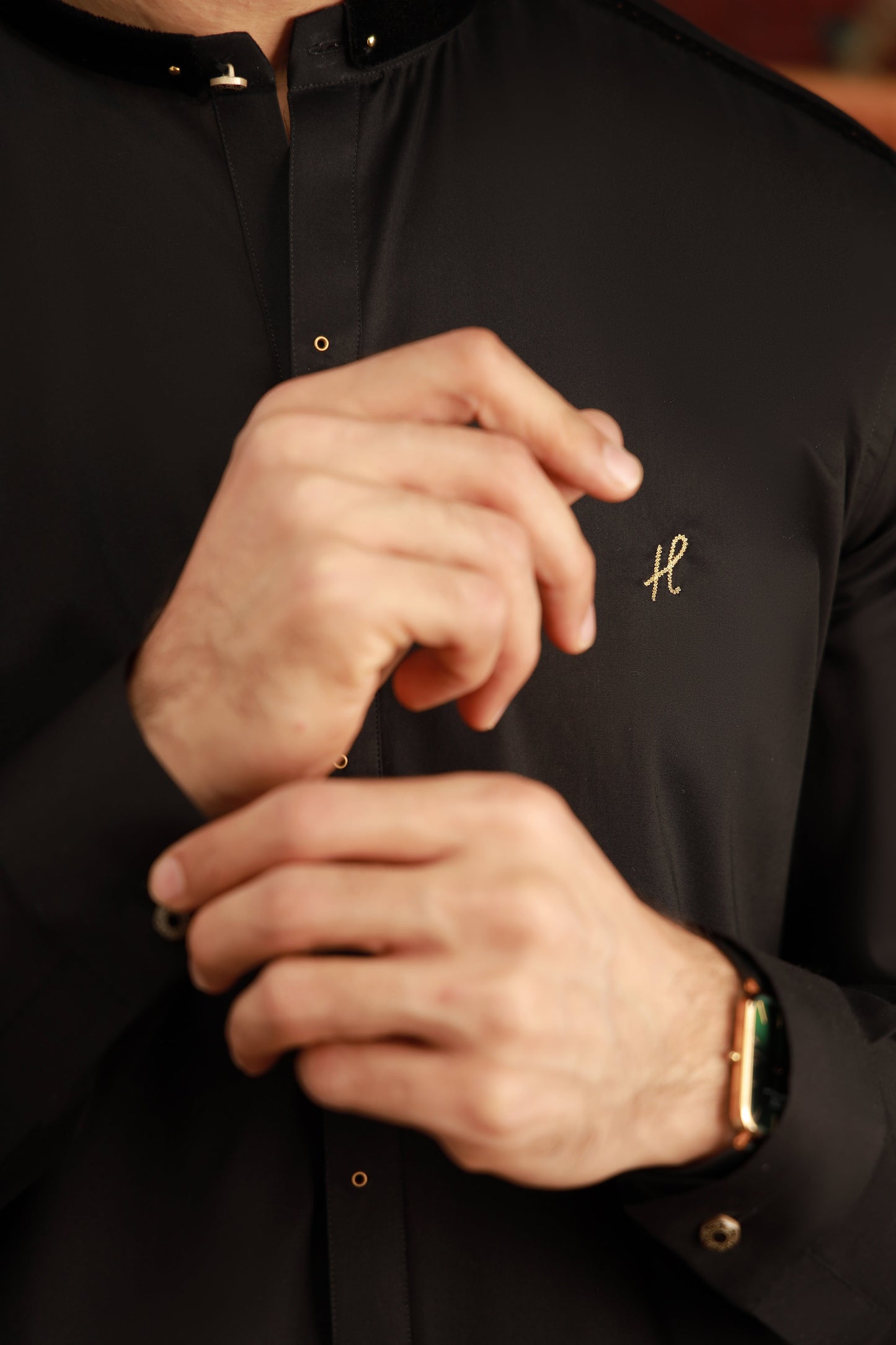 BLACK STRETCHABLE KURTA PAJAMA