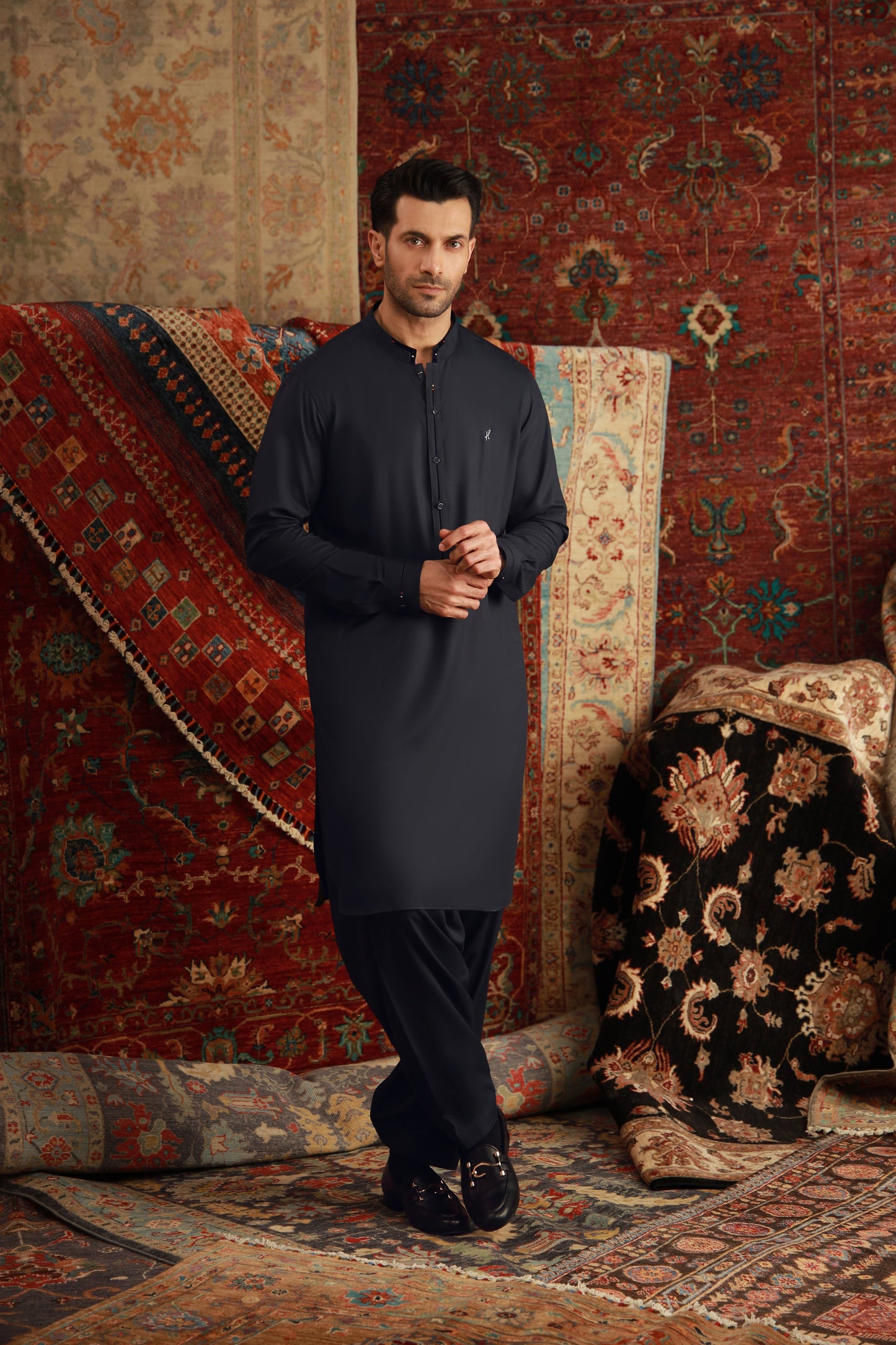 NAVY BLUE BOSKY SHALWAR KAMEEZ