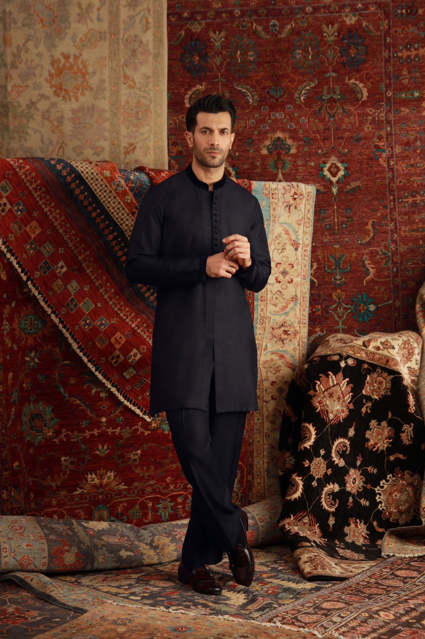 -XARTAJ- NAVY BLUE KURTA PAJAMA