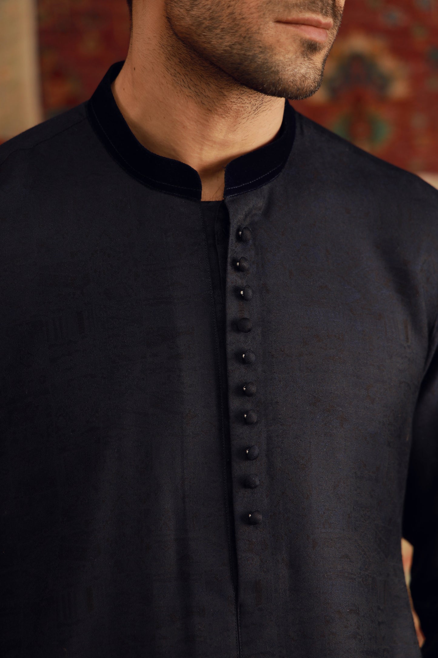 -XARTAJ- NAVY BLUE KURTA PAJAMA