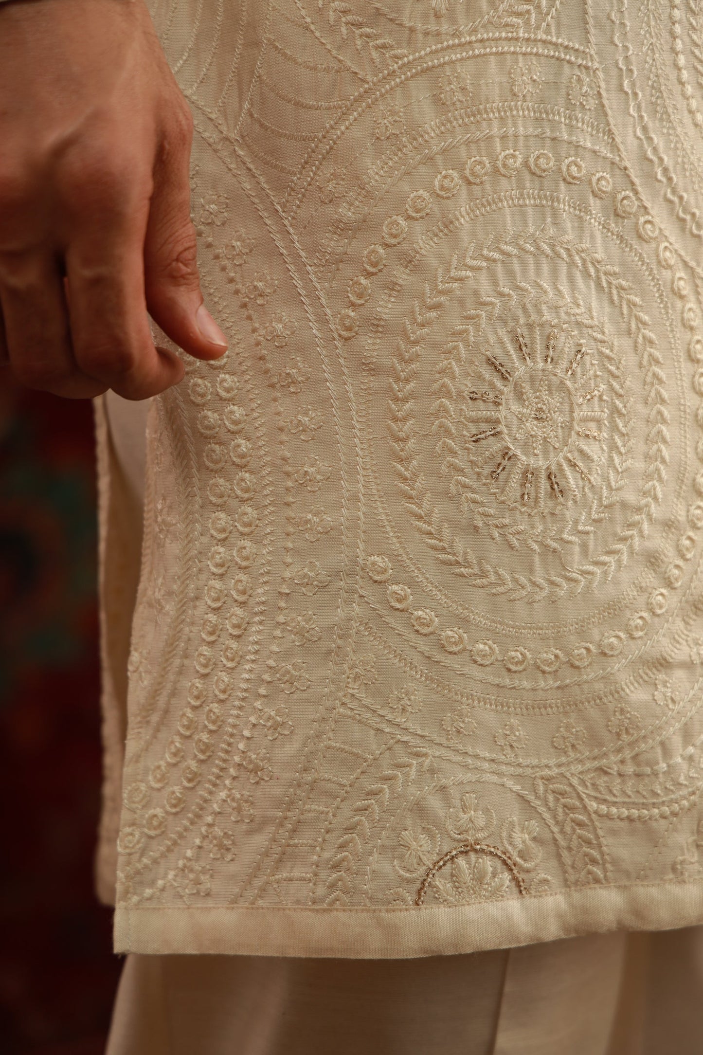 -SHAHKAAR- BEIGE KURTA PAJAMA