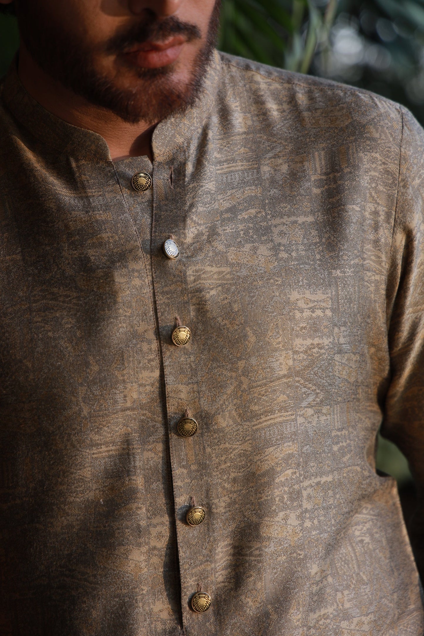 -XARTAJ- GOLD KURTA PAJAMA