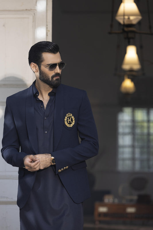 Navy Blue Wash N Wear Shalwar Kameez