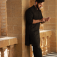 -AZAN- BLACK KURTA PAJAMA