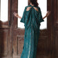 Kaftans -Teal Green Raw Silk
