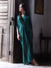 Kaftans -Teal Green Raw Silk