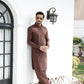 BROWN TEXTURE WASH N WEAR SHALWAR KAMEEZ