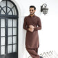 BROWN TEXTURE WASH N WEAR SHALWAR KAMEEZ