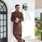 BROWN TEXTURE WASH N WEAR SHALWAR KAMEEZ