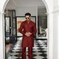 -SHAHKAAR- MAROON KURTA PAJAMA