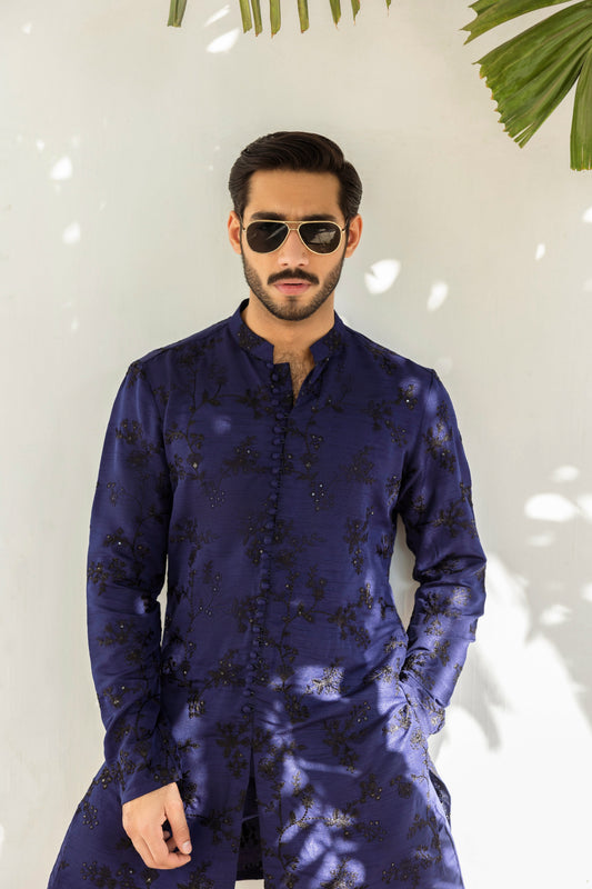 -SAAHIB- ELECTRIC BLUE KURTA PAJAMA