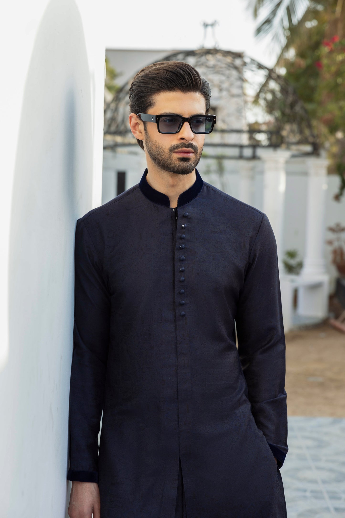 -XARTAJ- NAVY BLUE KURTA PAJAMA