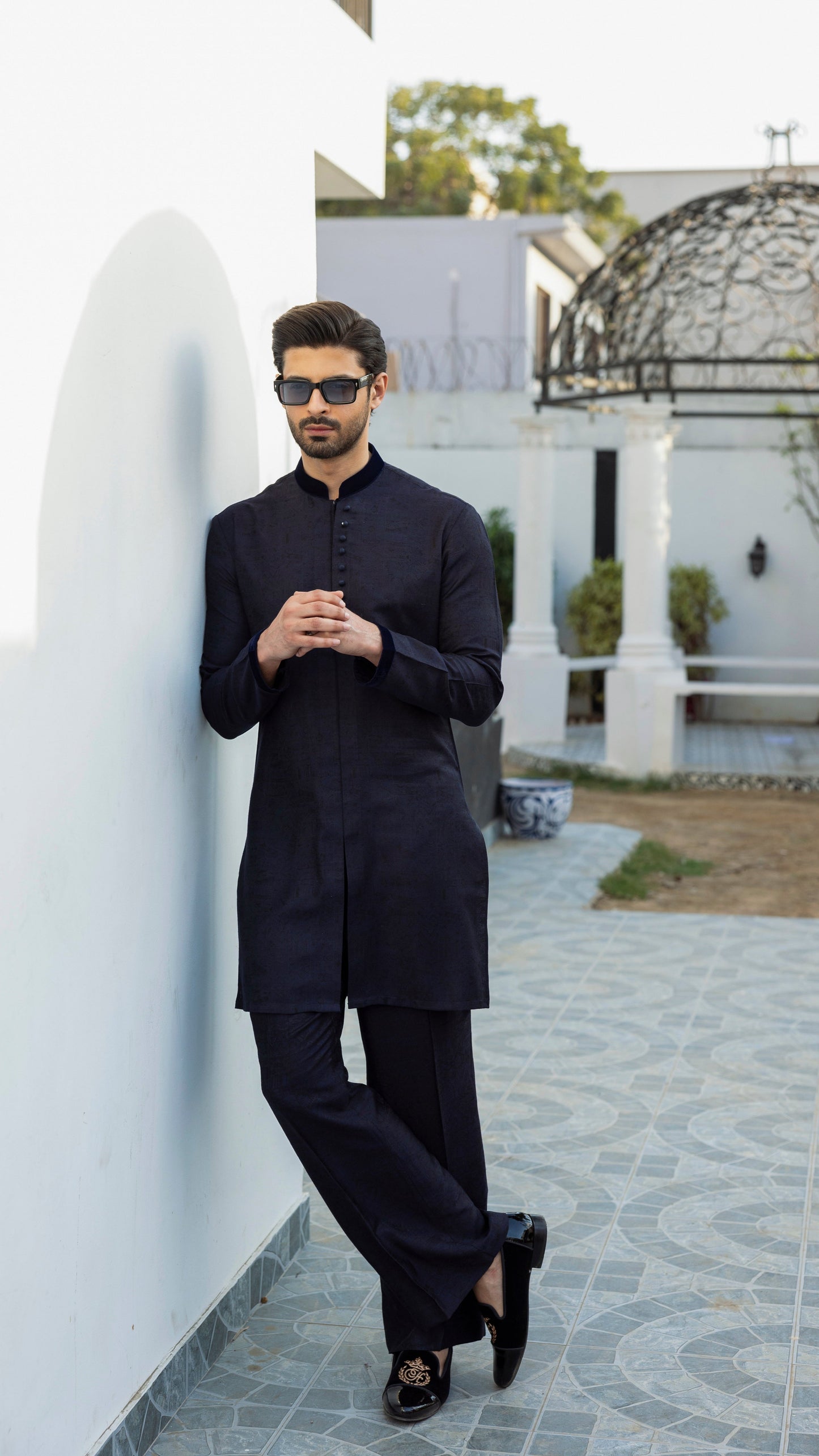 -XARTAJ- NAVY BLUE KURTA PAJAMA