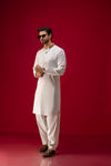 OFF WHITE WASH N WEAR SHALWAR KAMEEZ