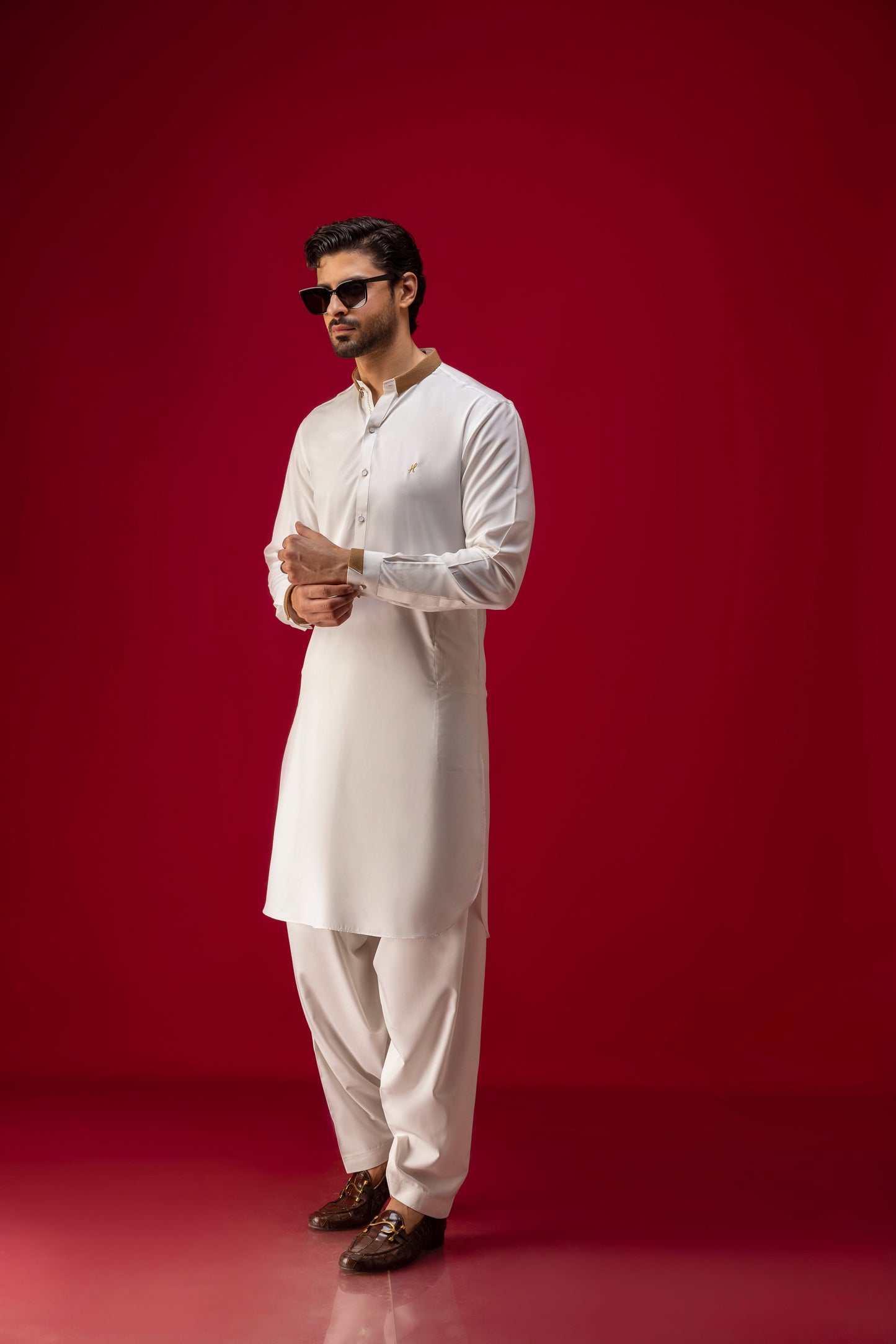 OFF WHITE WASH N WEAR SHALWAR KAMEEZ