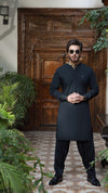 BLACK EGYPTION COTTON SHALWAR KAMEEZ