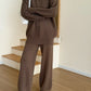 Lolo Knit Detail Suit Brown