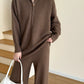 Lolo Knit Detail Suit Brown
