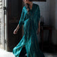 Kaftans -Teal Green Raw Silk
