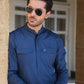 ROYAL BLUE LINEN KURTA PAJAMA