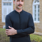 BLACK EGYPTIAN COTTON SATIN KURTA PAJAMA
