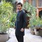 GREY HAND EMBROIDERY KURTA PAJAMA