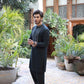 GREY HAND EMBROIDERY KURTA PAJAMA