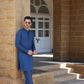 ROYAL BLUE LINEN KURTA PAJAMA