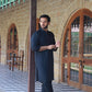 NAVY BLUE LINEN KURTA PAJAMA