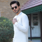 OFF WHITE SELF TEXTURE WASH N WEAR KURTA PAJAMA