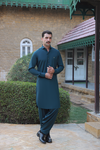 TEAL GREEN WASH N WEAR SHALWAR KAMEEZ