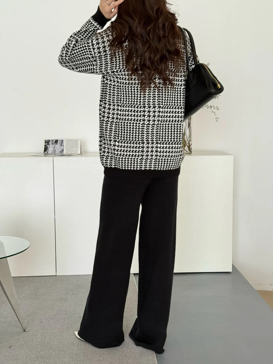 Zuzu Three Piece Chequered Knit Suit