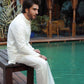 -SHAHKAAR- WHITE KURTA PAJAMA