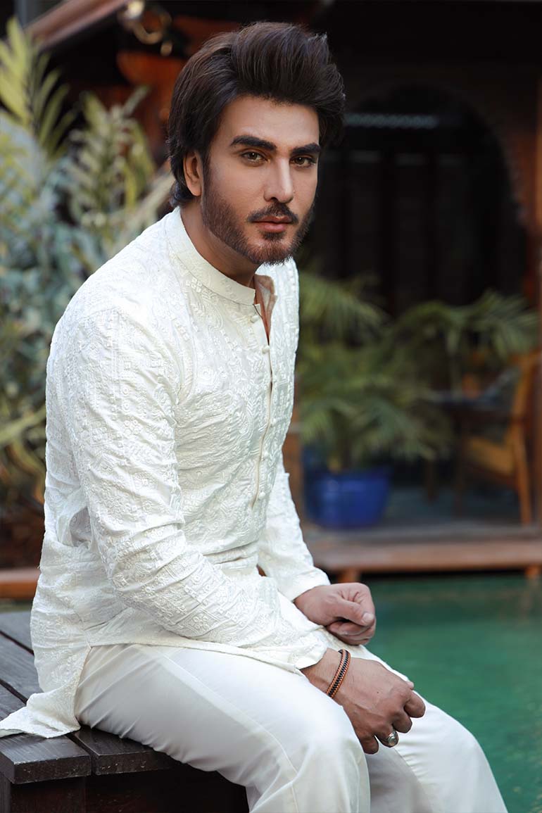 -SHAHKAAR- WHITE KURTA PAJAMA
