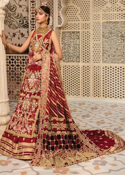 Wedding Collection - Unstitched - Scarlet - 2A - Sale