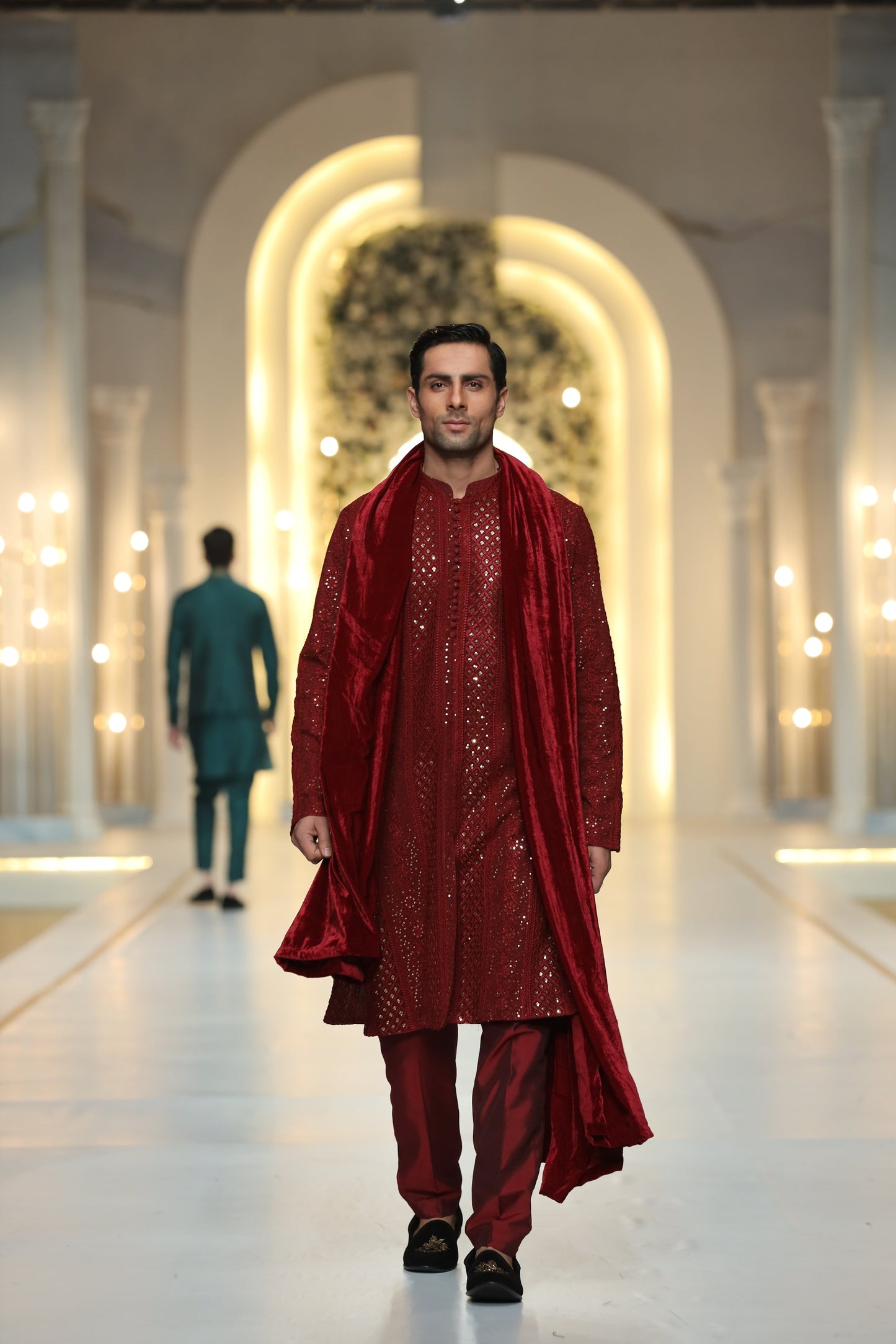 RED Sequence Kurta Pajama