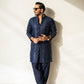Blue Sequence Embossed Kurta Pajama
