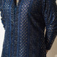 Blue Sequence Embossed Kurta Pajama