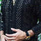 Black Sequence Embossed Kurta Shalwar