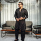 Black Sequence Embossed Kurta Shalwar