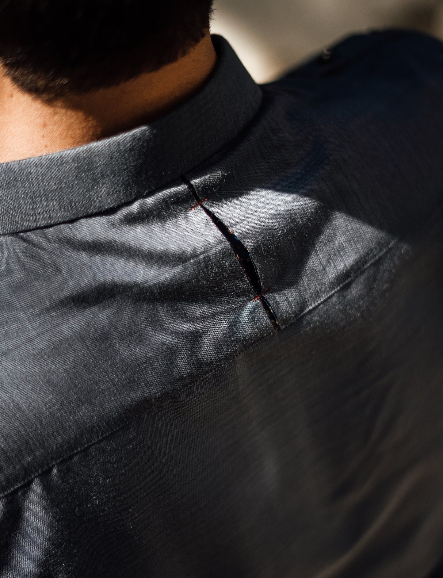 OCEAN GREY COTTON SILK KURTA PAJAMA