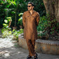LIGHT BROWN COTTON SILK KURTA PAJAMA
